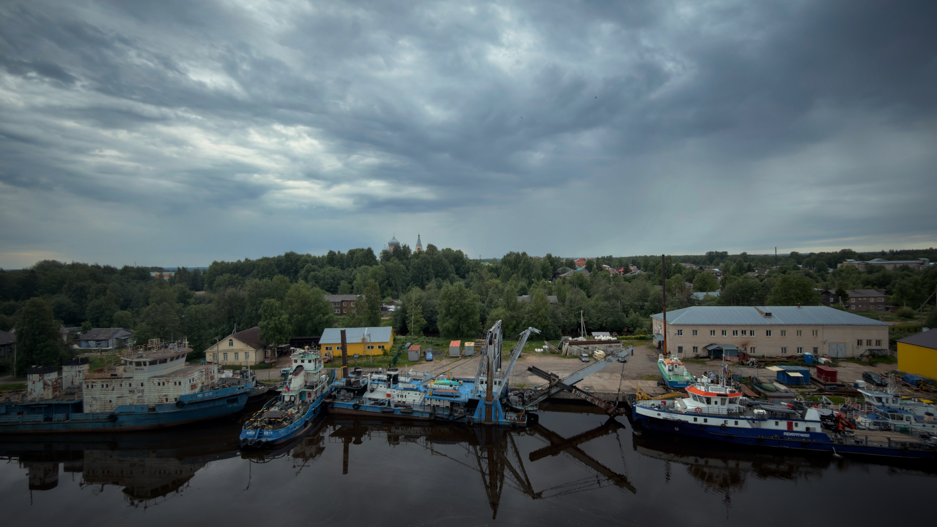 Панорама Вытегры с обзорной площадки отеля